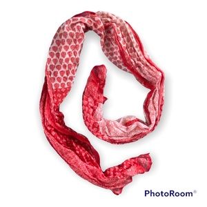 VINTAGE SCARF SUPER LONG RED AND WHITE